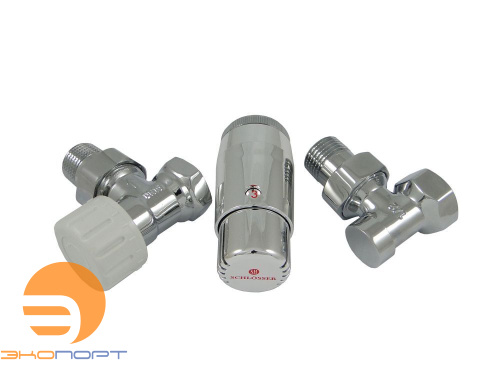 Комплект угловой ХРОМ DN15 GZ1/2 x GW1/2 с головкой MINI M30x1,5 Standard Mini Schlosser