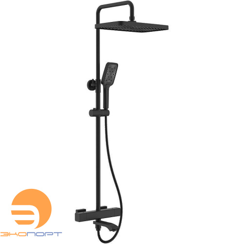 Душевая система для ванны с термостатом R01, черный матовый, RAGLO