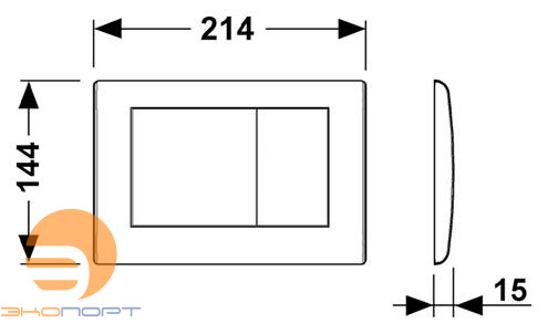 Клавиша TECEplanus, 2 клавиши, нержавеющая сталь, сатин