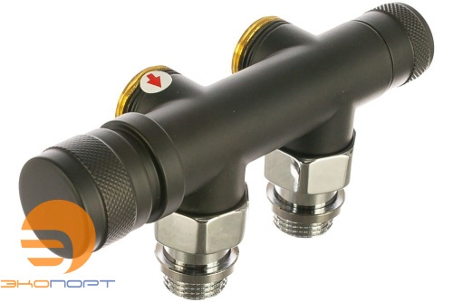 Узел нижнего подключения угловой 1/2"х3/4"Е Черный матовый (правый) SR Rubinetterie