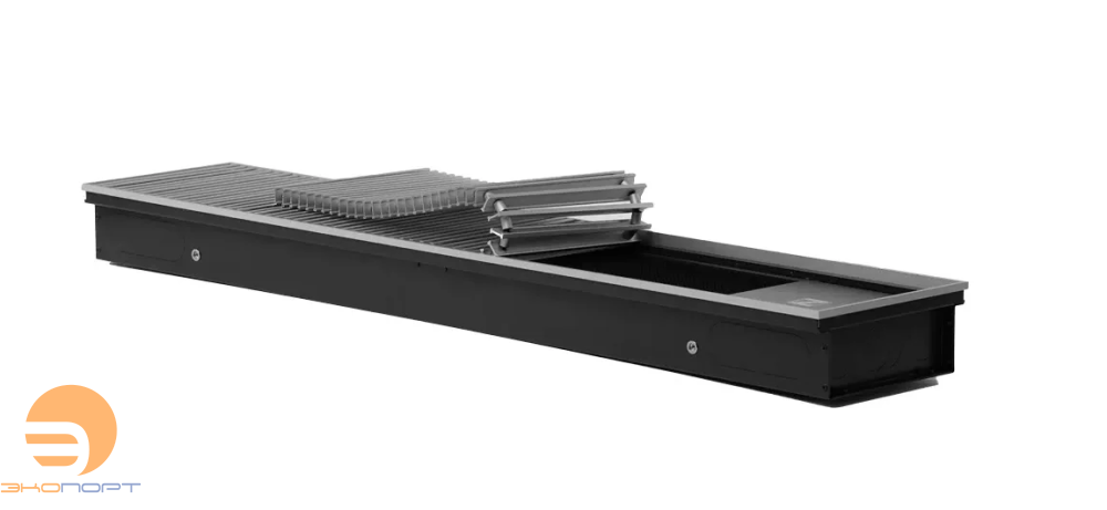 Конвектор внутрипольный с естест.конвекцией  PCN 200x80x1700 (решетка серебро), K\RR.10 Primoclima