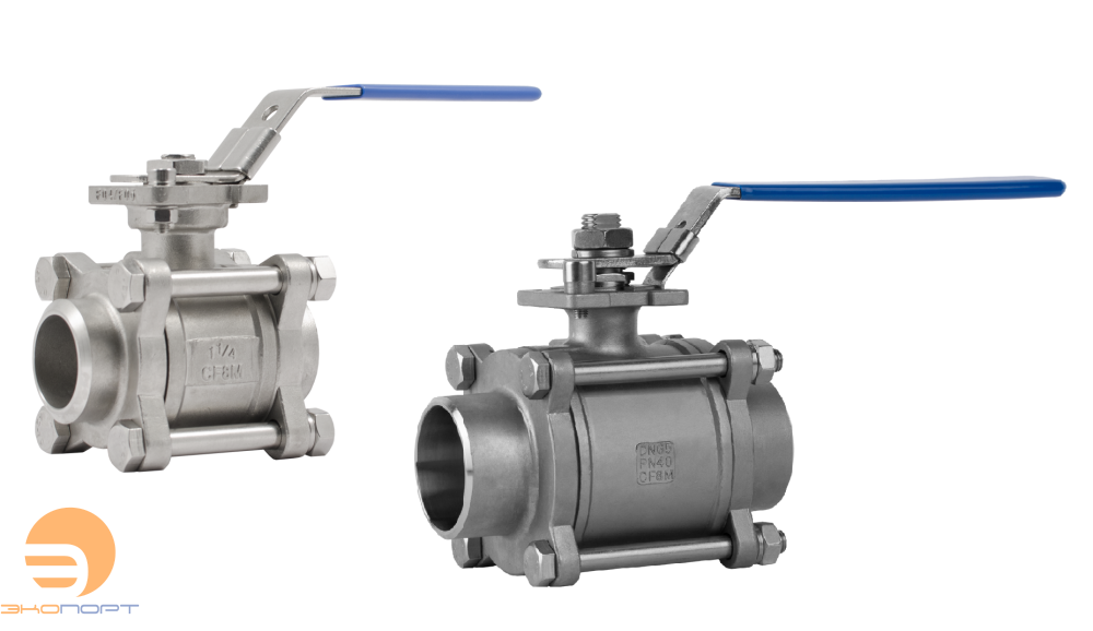 Кран шаровый BV17.04.025.63.Р/Р, с ISO-фланцем под привод, Ду25, Ру63, полнопроходной, из нерж. стали, Р/Р
