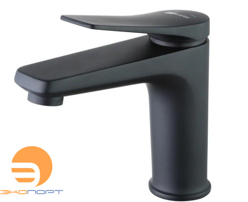 Смеситель для умывальника Bronx, монолитный, черный матовый, с выпуском, LEMARK Смеситель для умывальника Bronx, монолитный, черный матовый, с выпуском, LEMARK