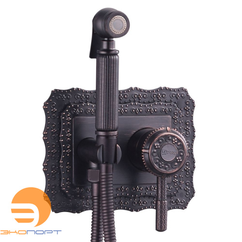 Смеситель с гигиеническим душем JASMINE, встраиваемый (черная бронза), LEMARK(снято с поставок)
