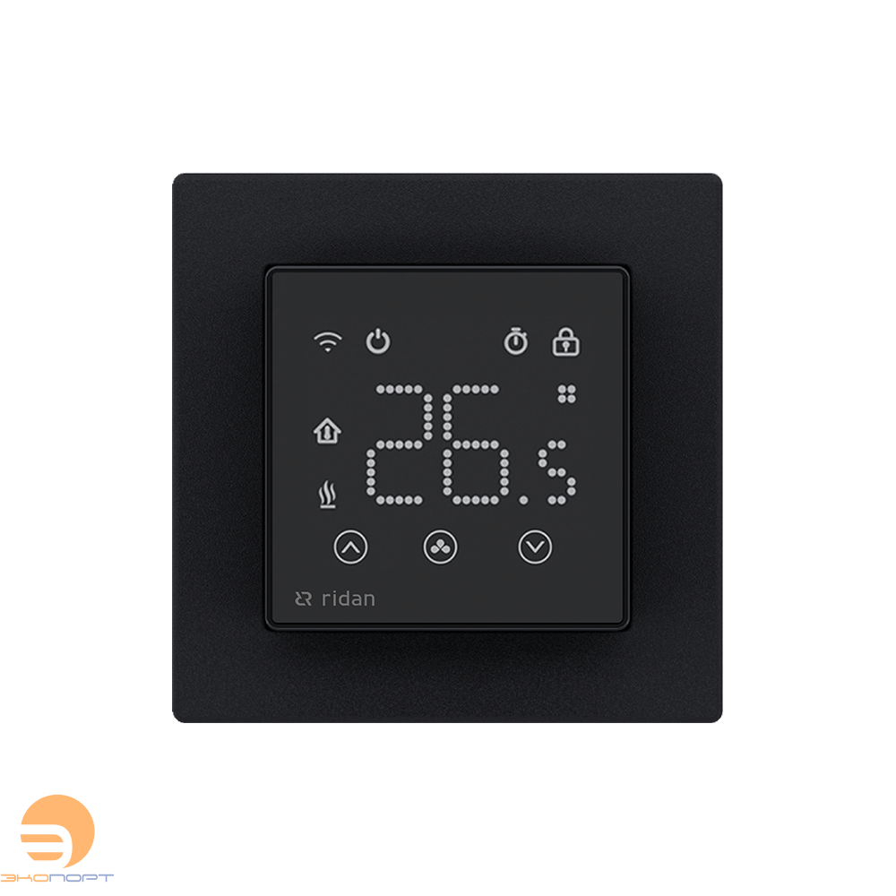 Термостат комнатный RSmart-SB Wi-Fi 230V, с Wi-Fi подключением, черный  ECtemp Smart