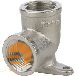 Угольник с креплением ВВ  1/2х1/2 (никель) Stout