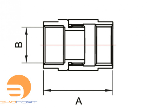 Муфта стяжная для полотенцесушителей 1 х 1 ВВ ХРОМ SMART