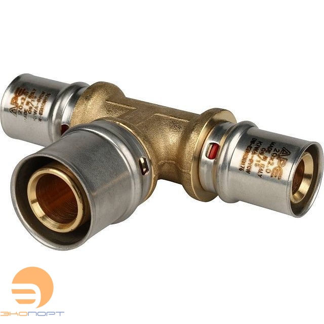 Тройник  20x26x20 латунь, пресс Stout