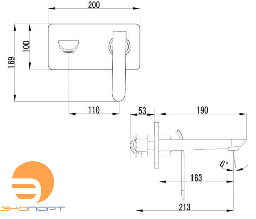 Смеситель для умывальника MELANGE встраиваемый, хром/белый, LEMARK Смеситель для умывальника MELANGE встраиваемый, хром/белый, LEMARK