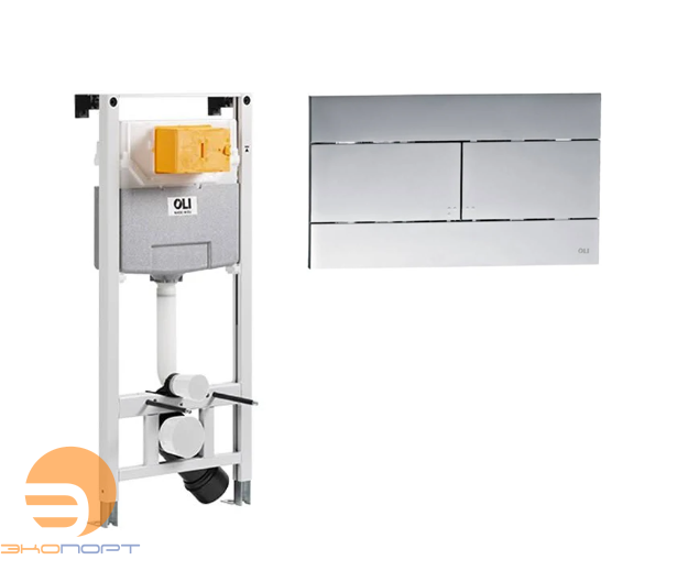 Комплект инсталляция + панель смыва (хром матовый) OLI