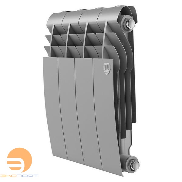 Радиатор биметаллический BiLiner Silver Satin 350/87  4 секций (серый) Royal Thermo