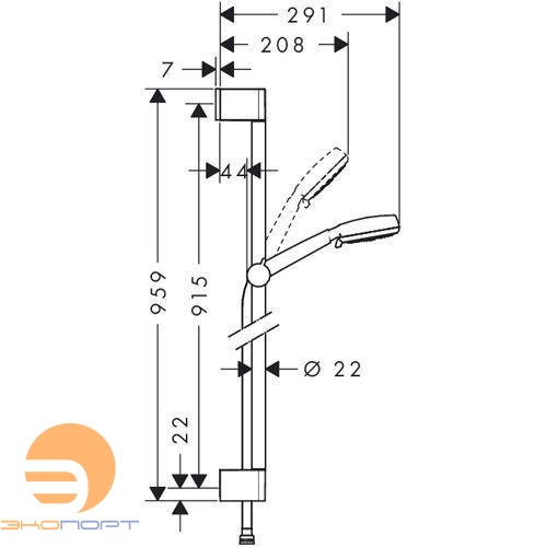 Гарнитур для душа Crometta 100 Multi, 90см, HANSGROHE