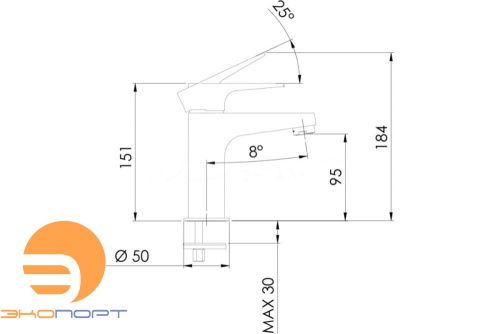 Смеситель для раковины Winner хром Remer, в наличии