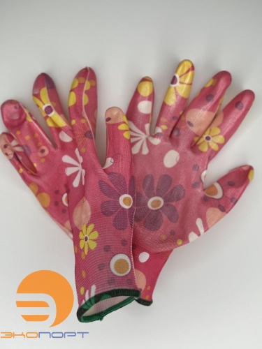 Перчатки нейлон 13 класс с нитриловым покрытием р.8 (M) GM1014-Rose-8 Hortus Rose