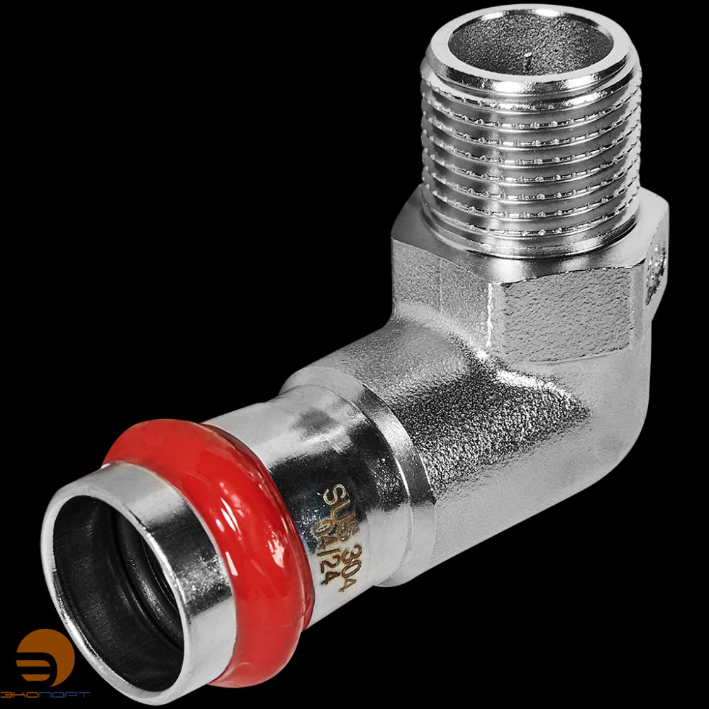 Отвод 28х3/4 НР нерж. Rommer