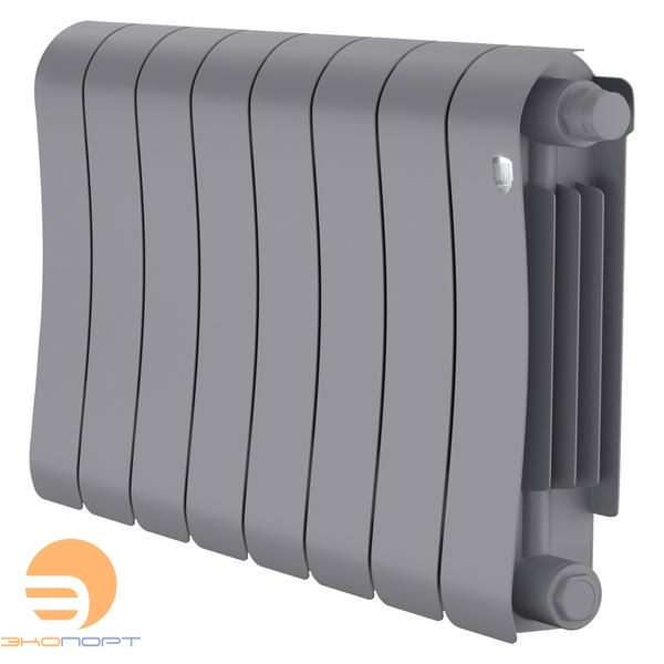 Радиатор биметаллический Infinity Silver Satin 300/87  8 секции VR80 (нижнее правое) серый Royal Thermo