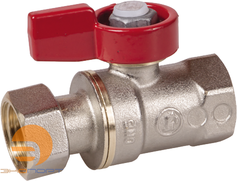 Кран шаровый латунный ВР c накидной гайкой, ручка-бабочка, Ду 25, Giacomini