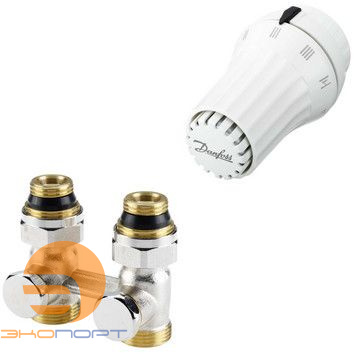 Комплект радиаторного терморегулятора RAE, RLV-KS прямой, с переходниками, G3/4A x G1/2A 