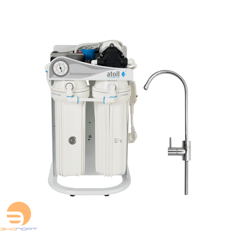 Коммерческая система обратного осмоса atoll A-4400p STD (без бака), 4 ступени очистки, с насосом повышения давления, 1440 л/сутки