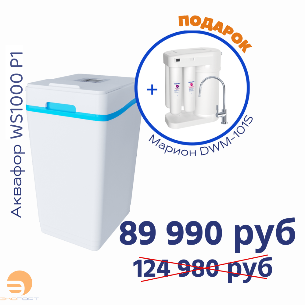 Умягчитель АКВАФОР WS1000-P1+Автомат питьевой воды Аквафор Морион DWM-101S