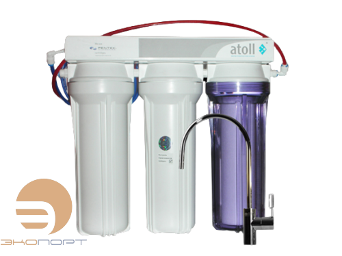 Фильтр Атолл А-313 Е Lux (D-30 STD) трехступенчатый под кухонную мойку с краном 