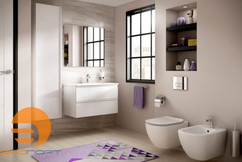 Комплект унитаза подвесного TESI AquaBlade® с тонкой крышкой, тип SANDWICH, глубокий смыв (T007901+T352701) IDEAL STANDARD