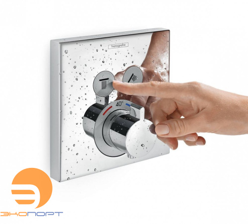 Термостат с двумя запорными вентилями Select Highflow, HANSGROHE