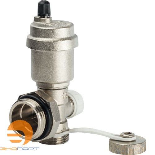 Регулируемый концевой фитинг с дренажным вентилем, автоматическим воздухоотводчиком 1" STOUT