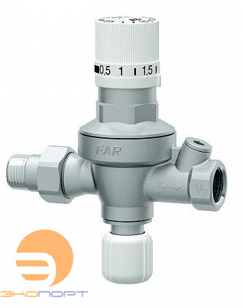 Клапан подпиточный без манометра 1/2", 0-6 бар, с визуализацией настраиваемого давления FAR