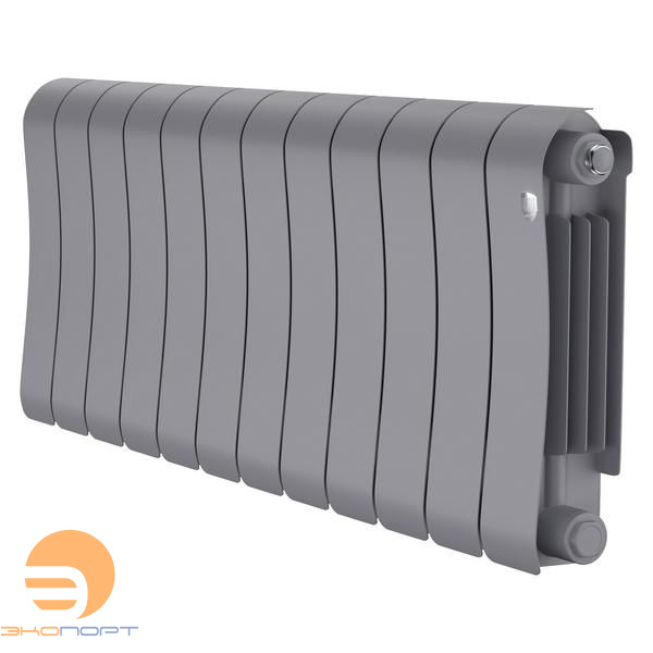 Радиатор биметаллический Infinity Silver Satin 300/87 12 секции (серый) Royal Thermo