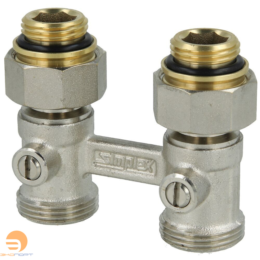 Узел нижнего подключения D1/50 прямой, ВР1/2х3/4НР, с ниппелями 1/2"  Simplex