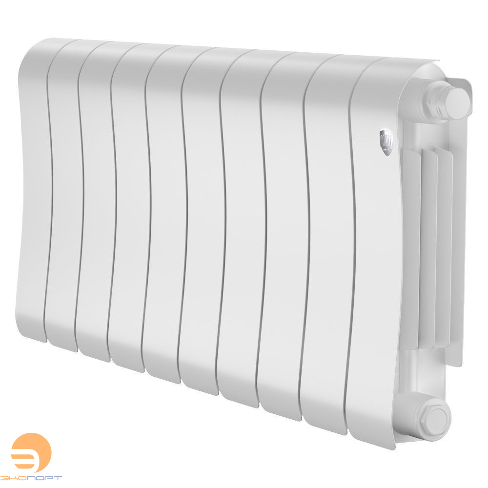 Радиатор биметаллический Infinity Bianco Traffico 300/87 10 секции VR80 (нижнее правое) белый Royal Thermo