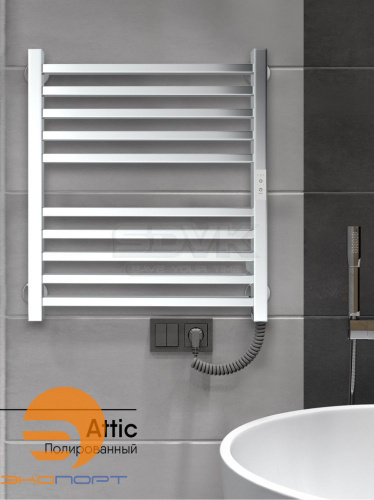 Полотенцесушитель Attic (electro) 60/50 (таймер, скр.монтаж, унив.подкл.R/L, Полиров.) INDIGO 