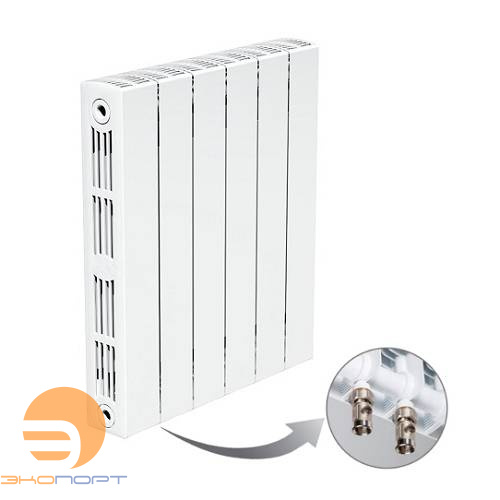 Радиатор биметаллический SUPReMO Ventil 350/90 мм 12 секций (SVL) нижнее слева подключениеRifar