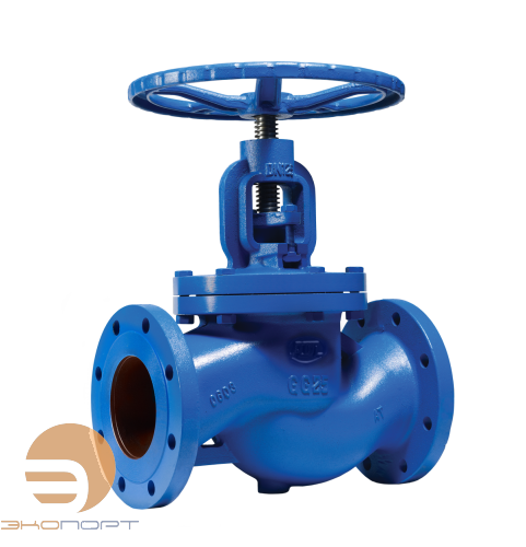 Вентиль запорный KV16.01.01.032.16.Ф/Ф сальниковый чугунный ф/ф Ду32 Ру16, Тмакс=300оС