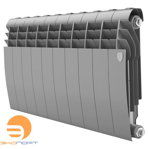 Радиатор биметал. BiLiner Silver Satin 350/87 10 секций (серый) Royal Thermo