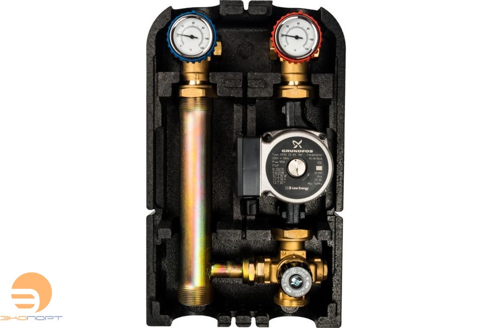 Насосно-смесительный узел с термостатическим смесительным клапаном  Grundfos UPSO 25-65 STOUT