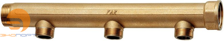 Коллектор латунный нерегулируемый 1" ВН с 3 отв  1/2 НР (межосев. 100мм) FAR