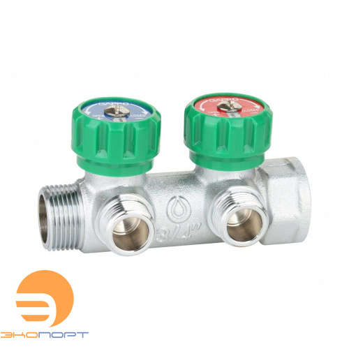 Коллектор регулирующий 3/4" ВН  2 вых. 1/2" НР,  Gappo