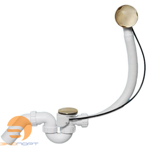 Сифон д/ванн (11/2х40) с автоперел. L575хDN34, (решетка 70, пробка) вых.DN40/50, бронза McAlpine