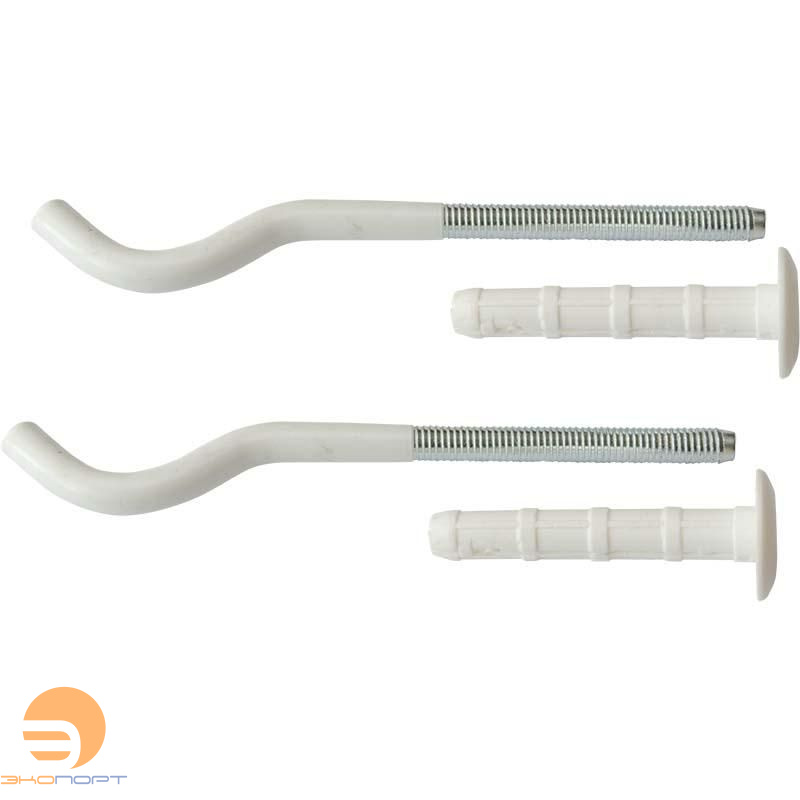 Комплект кронштейнов для чугунных радиаторов 12х240 (уп.=2шт.) круглых белых с дюбелями Uni-Fitt