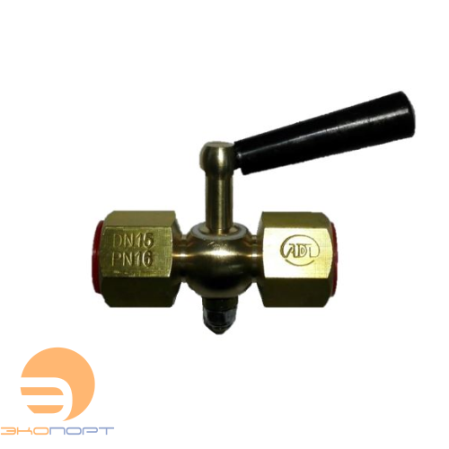 Кран пробковый под манометр MV25-015 1/2" внутр./внутр.  Ру16 Тмакс=200С