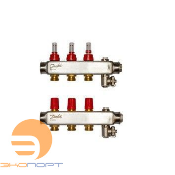 Коллекторы SSM-03F с расходомерами, 3 контура, нерж. 