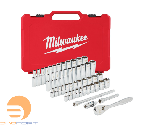 Набор метрических и дюймовых головок с трещоткой 1/4" (50 шт), Milwaukee
