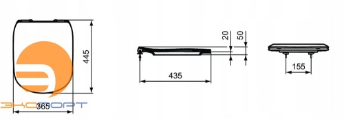 Сиденье с крышкой TESI тонкое, тип SANDWICH, (soft close), IDEAL STANDARD