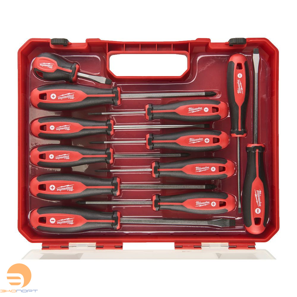 Набор отверток магнитных с трехгранной рукояткой в кейсе, Milwaukee