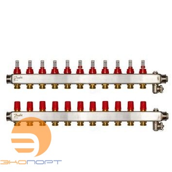 Коллекторы SSM-11F с расходомерами, 11 контуров,  нерж. 