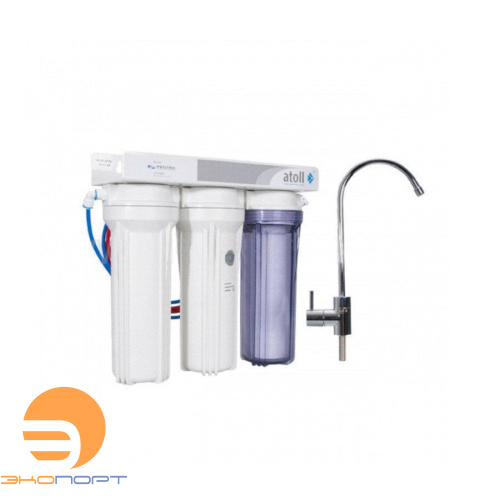 Фильтр Атолл D-30s STD/А-310 Еcr  трехступенчатый с умягчением  под кухонную мойку с краном 