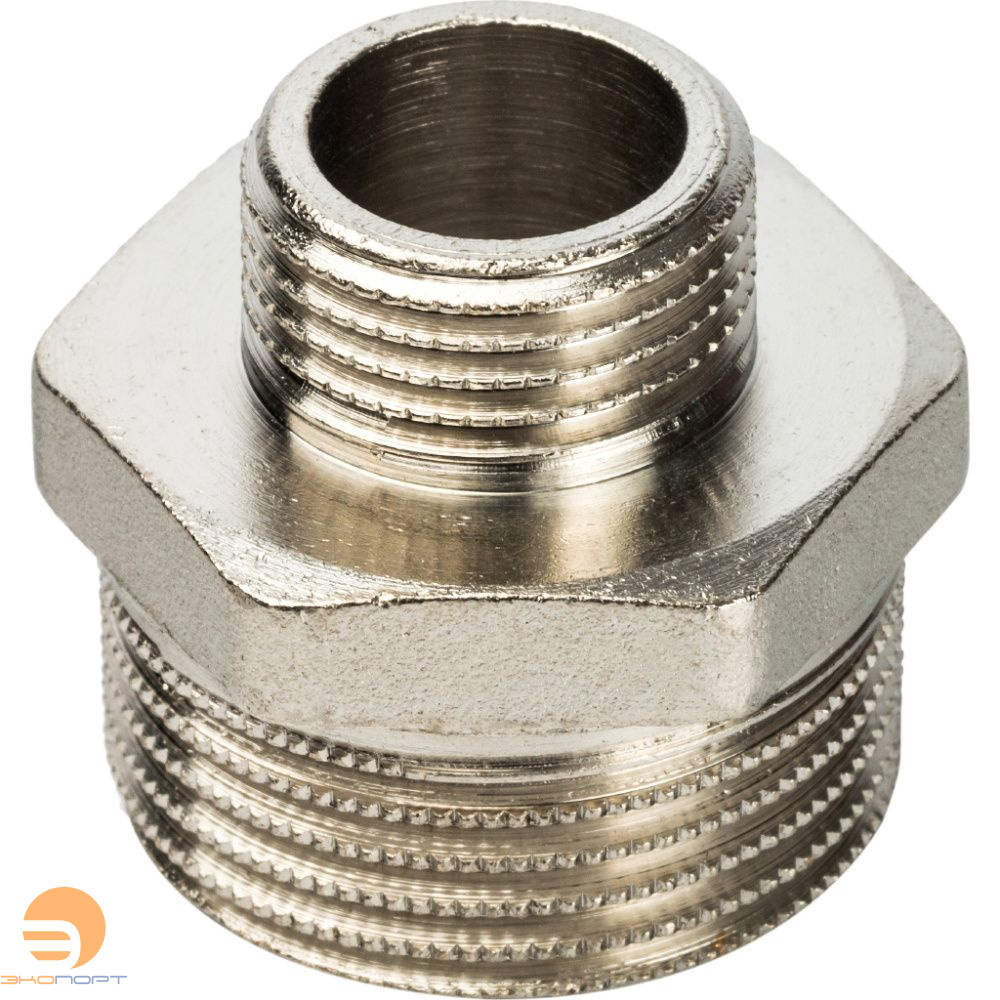 Ниппель переходной  НН 1х1/2 (никель) Stout