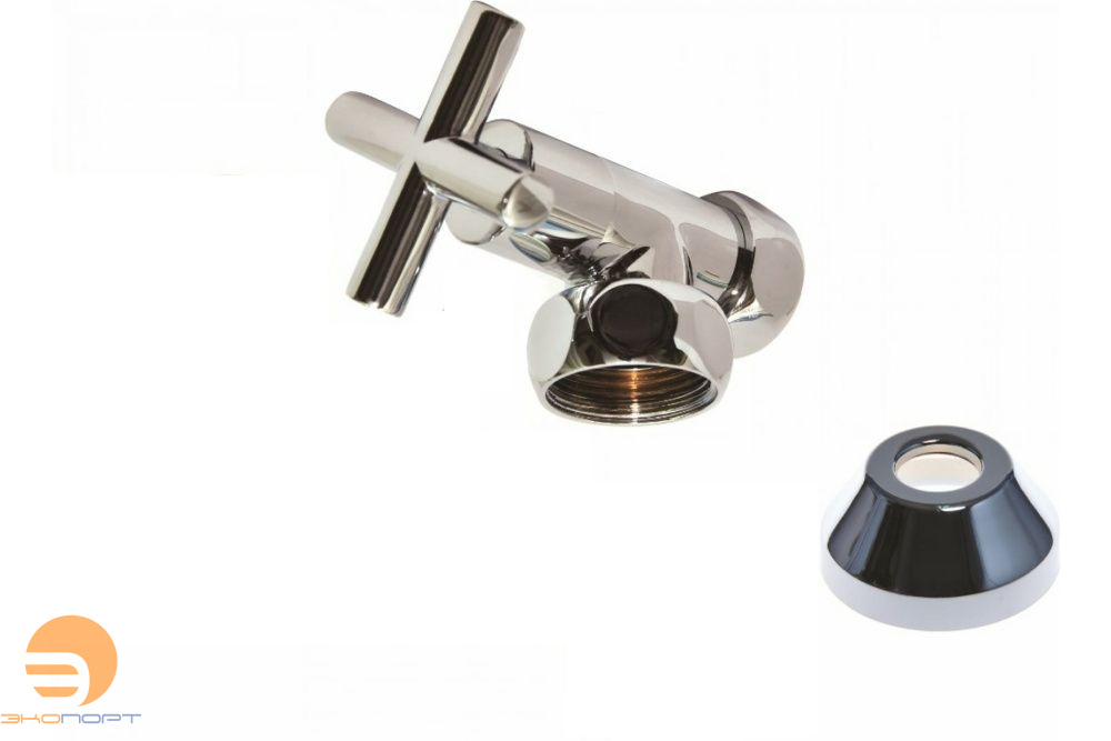 Кран угловой крестовой 1"х3/4" г/г с отражателем, SMART